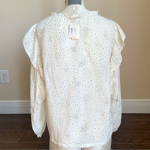 Maje Lacky Ruffle Star Printed Cupro Blouse Size 3 / Large NWT - Picture 11 of 16